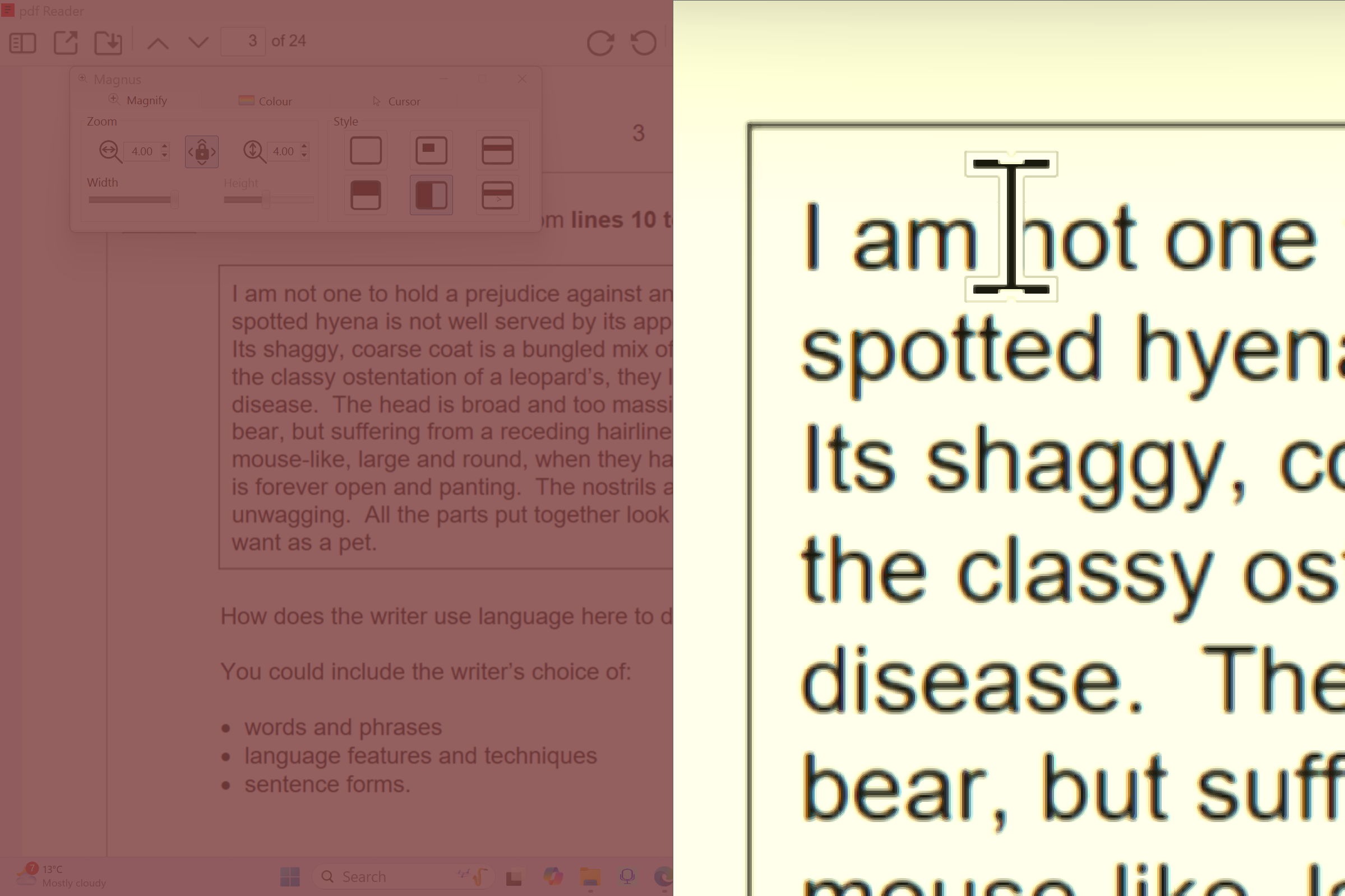 Vertical split screen