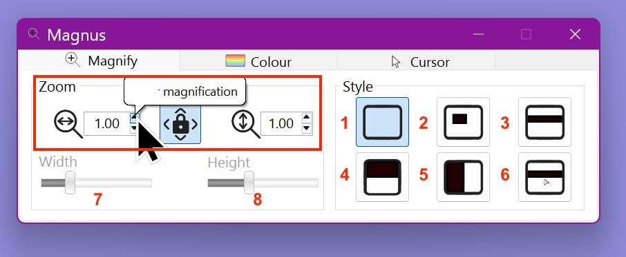Magnus magnification options